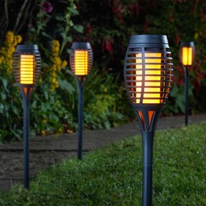 Smart Solar Party Flaming Torch Black 5 Pack
