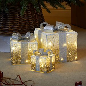 Smart Sparkly Faux GiftBoxes Set of 3 Gold