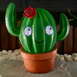 Solar Blinkin' Cactus Garden Ornament
