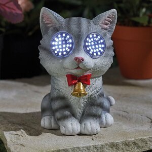Solar Blinkin' Cat Garden Ornament