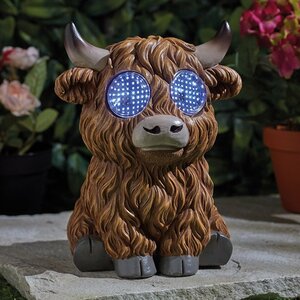 Solar Blinkin' Highland Cow Ornament