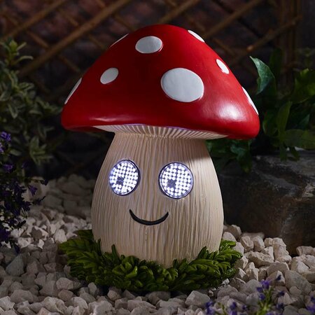 Solar Blinkin' Mushroom Garden Ornament - image 1