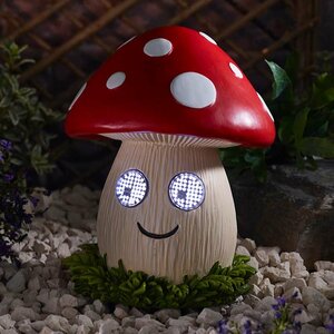 Solar Blinkin' Mushroom Garden Ornament - image 1