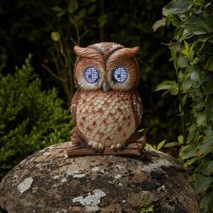 Solar Blinkin' Owl Garden Ornament - image 1