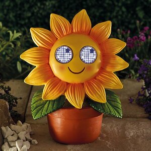 Solar Blinkin' Sunflower Garden Ornament