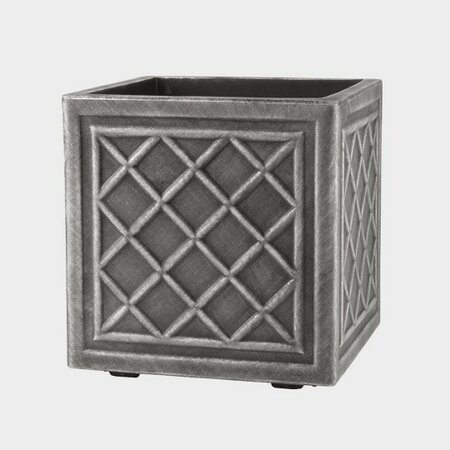 Square Lead Effect Planter 32Cm Pewter - image 2