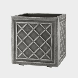 Square Lead Effect Planter 32Cm Pewter - image 2