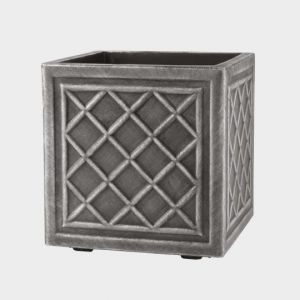 Square Lead Effect Planter 38Cm Pewter - image 1