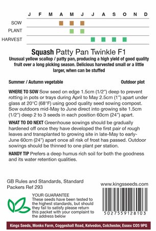 Squash - Patty Pan Twinkle F1 - Kings Seeds - image 2