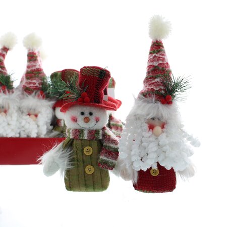 Stood Fabric Santa/Snowman Decoration 15cm