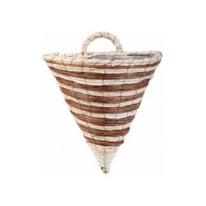 Striped Woven Wall Cone Basket 12"