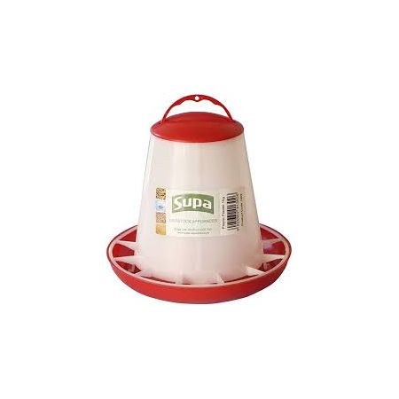 Supa Red And White Plastic Poultry Feeder 1Kg