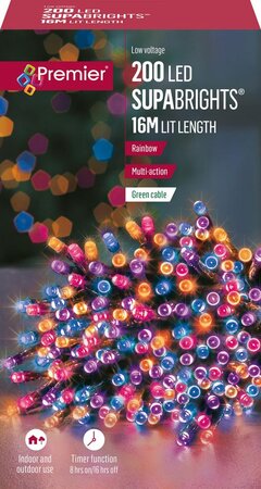 Supabrights Multi-Action 200 LED Rainbow with Timer