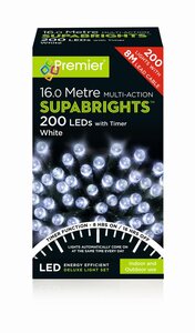 Supabrights Multi-Action 200 LED White with Timer - image 1