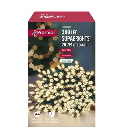 Supabrights Multi-Action 360 LED Warm White with Timer