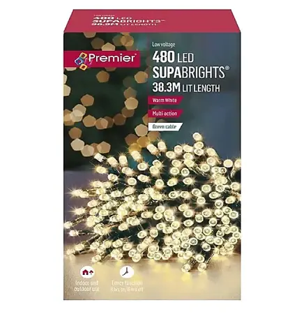 Supabrights Multi-Action 480 LED Warm White with Timer