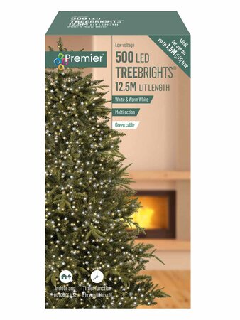 Treebrights 500 Multi-Action Warm White & White LED w/timer
