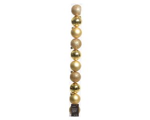 Tube of 10 Assorted 6cm Gold Baulbles - image 1