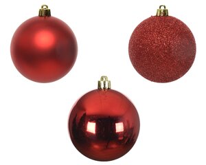 Tube of 10 Assorted 6cm Red Baulbles - image 2