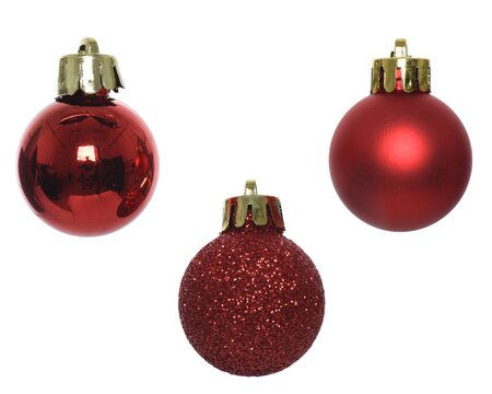 Tube of 14 Assorted 3cm Red Baulbles - image 2