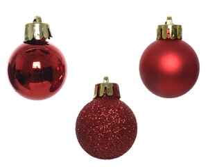 Tube of 14 Assorted 3cm Red Baulbles - image 2