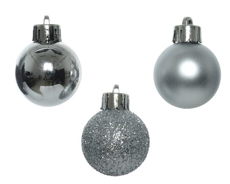 Tube of 14 Assorted 3cm Silver Baulbles - image 2