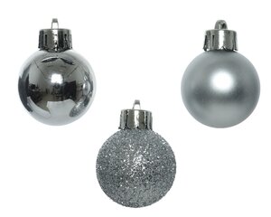 Tube of 14 Assorted 3cm Silver Baulbles - image 2