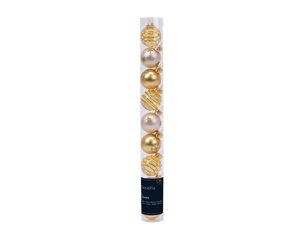 Tube of 9 Assorted 3cm Gold Baulbles - image 1