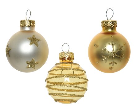 Tube of 9 Assorted 3cm Gold Baulbles - image 2