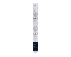 Tube of 9 Assorted 3cm Silver Baulbles - image 1