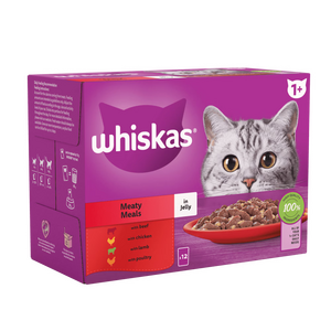 Whiskas 1+ Meaty Meals in Jelly 12 pouch pack