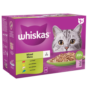 Whiskas 1+ Mixed Menu in Jelly 12 pouch pack 