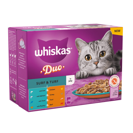 Whiskas Duo Surf & Turf in Jelly 12 pouch pack
