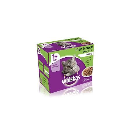 Whiskas Fish & Meaty Selection In Jelly 12 X 100G Pouches