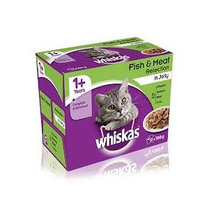 Whiskas Fish & Meaty Selection In Jelly 12 X 100G Pouches