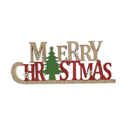 Wooden MERRY CHRISTMAS Decorative Sign 35cm