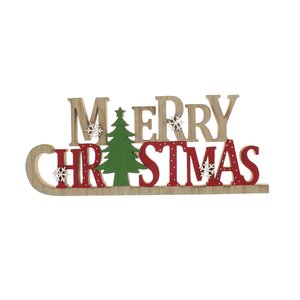 Wooden MERRY CHRISTMAS Decorative Sign 35cm