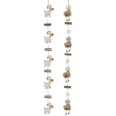 Wooden Reindeer Garland Mix