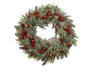 Wreath Green/Red 60cm