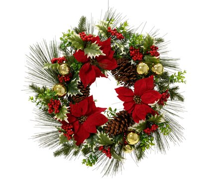 Wreath Red/Gold 60cm