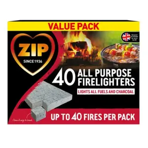 Zip 40 All Purpose Firelighters Value Pack